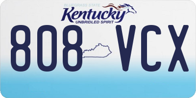 KY license plate 808VCX