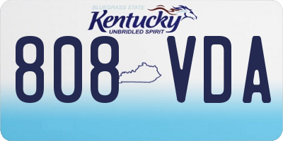 KY license plate 808VDA