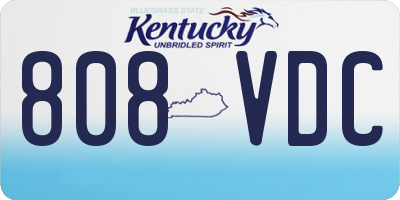 KY license plate 808VDC