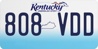 KY license plate 808VDD