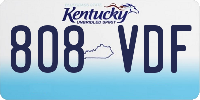 KY license plate 808VDF