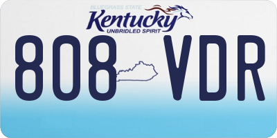 KY license plate 808VDR