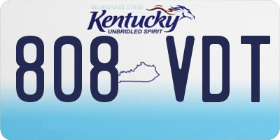 KY license plate 808VDT