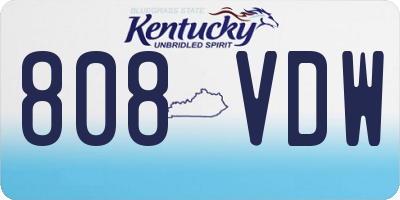 KY license plate 808VDW