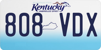 KY license plate 808VDX