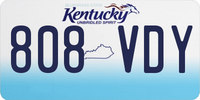 KY license plate 808VDY