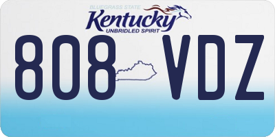 KY license plate 808VDZ
