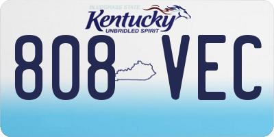 KY license plate 808VEC