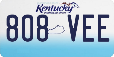 KY license plate 808VEE