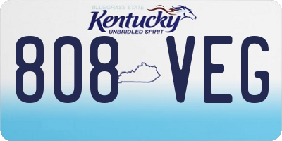 KY license plate 808VEG