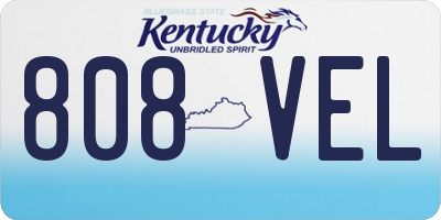 KY license plate 808VEL