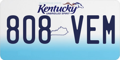 KY license plate 808VEM