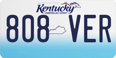 KY license plate 808VER