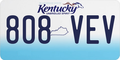 KY license plate 808VEV