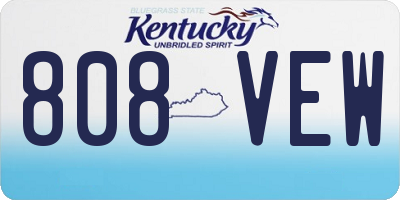 KY license plate 808VEW