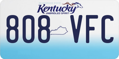 KY license plate 808VFC