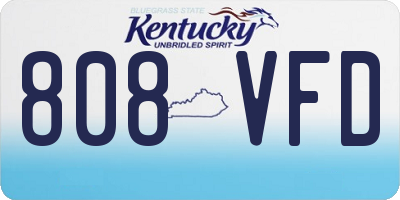 KY license plate 808VFD