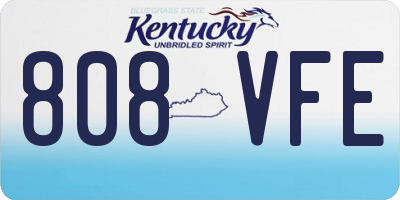 KY license plate 808VFE