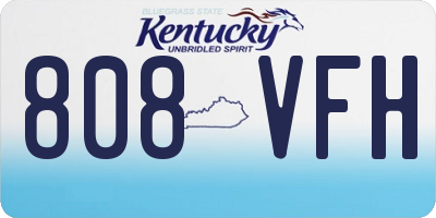 KY license plate 808VFH