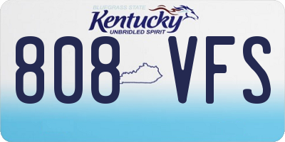 KY license plate 808VFS