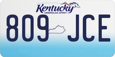 KY license plate 809JCE