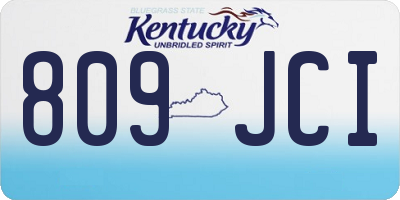 KY license plate 809JCI