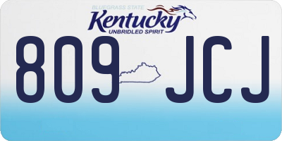 KY license plate 809JCJ