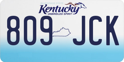 KY license plate 809JCK