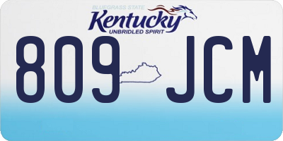 KY license plate 809JCM