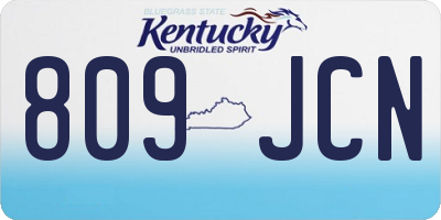 KY license plate 809JCN