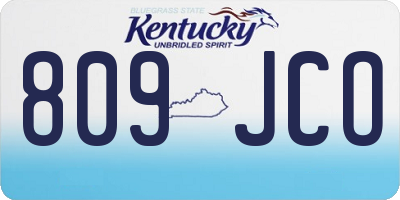 KY license plate 809JCO