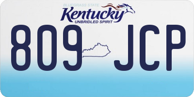 KY license plate 809JCP