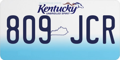 KY license plate 809JCR