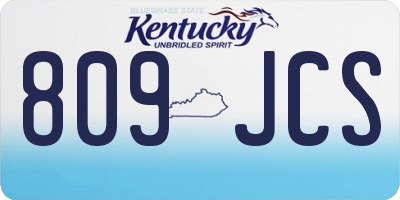 KY license plate 809JCS