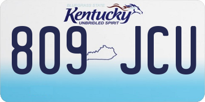 KY license plate 809JCU