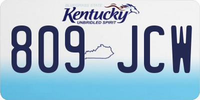KY license plate 809JCW