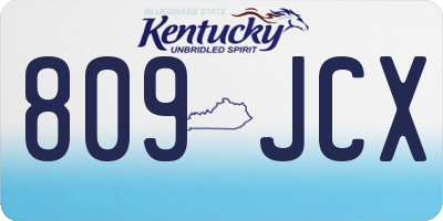 KY license plate 809JCX