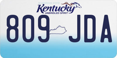 KY license plate 809JDA