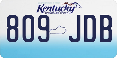 KY license plate 809JDB