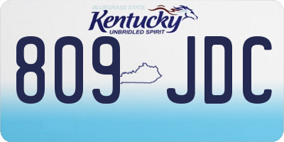 KY license plate 809JDC