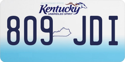 KY license plate 809JDI