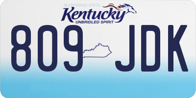 KY license plate 809JDK
