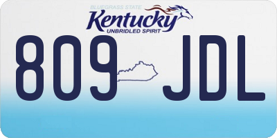 KY license plate 809JDL