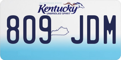 KY license plate 809JDM