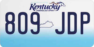 KY license plate 809JDP