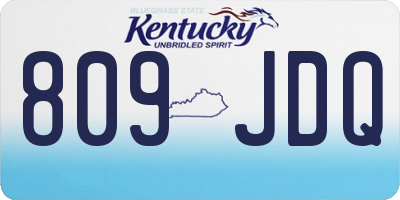 KY license plate 809JDQ