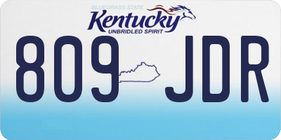 KY license plate 809JDR