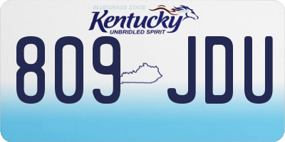 KY license plate 809JDU