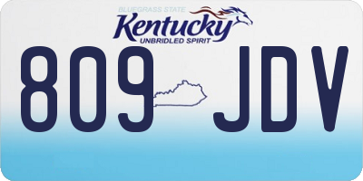 KY license plate 809JDV