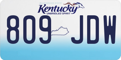 KY license plate 809JDW